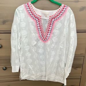 Lilly Pulitzer Embroidered Cotton Tunic Top (Dahle) Size Medium